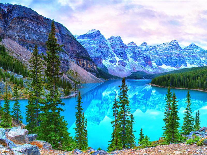 Lac Moraine Peinture par Numéros