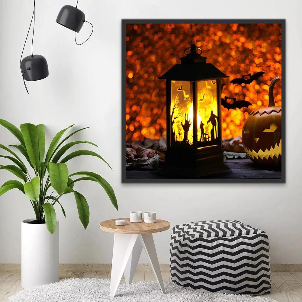 Lampe hantée Halloween Peinture par Numéros