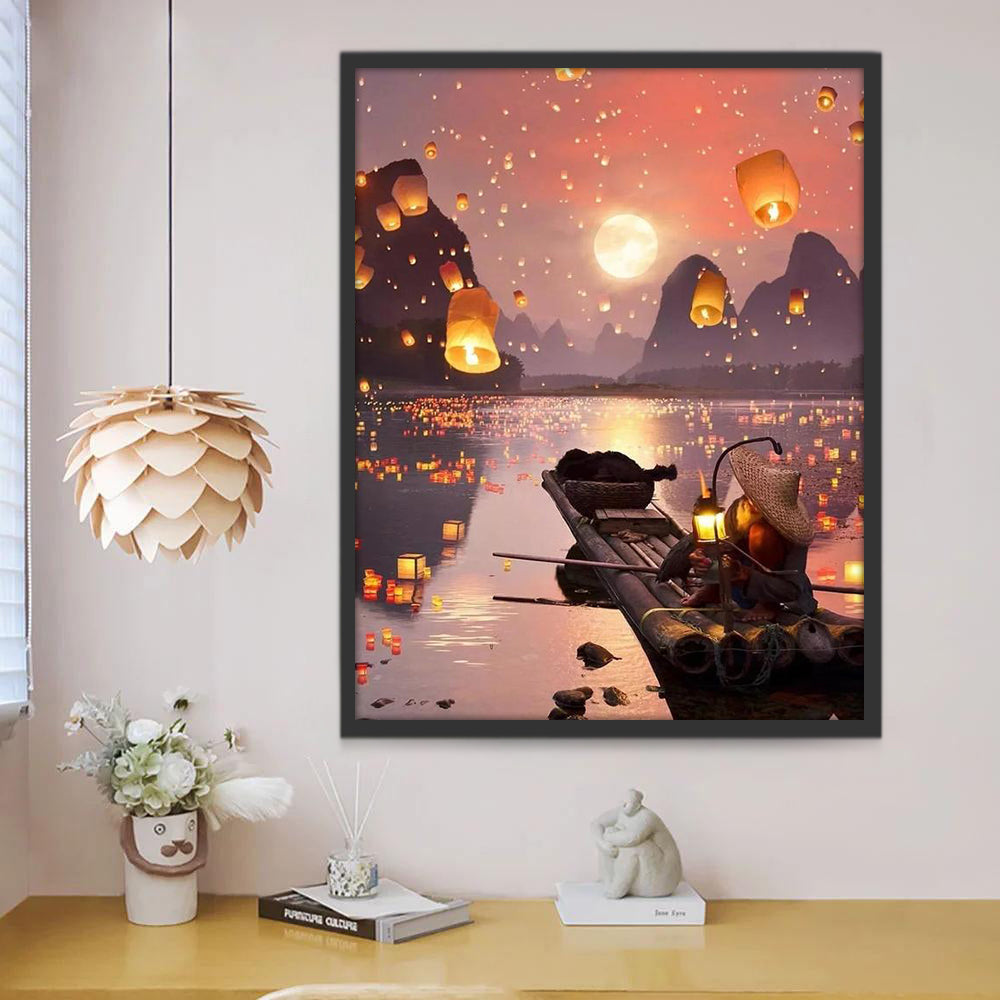 Lanternes Volantes Chinoises Peinture par Numéros