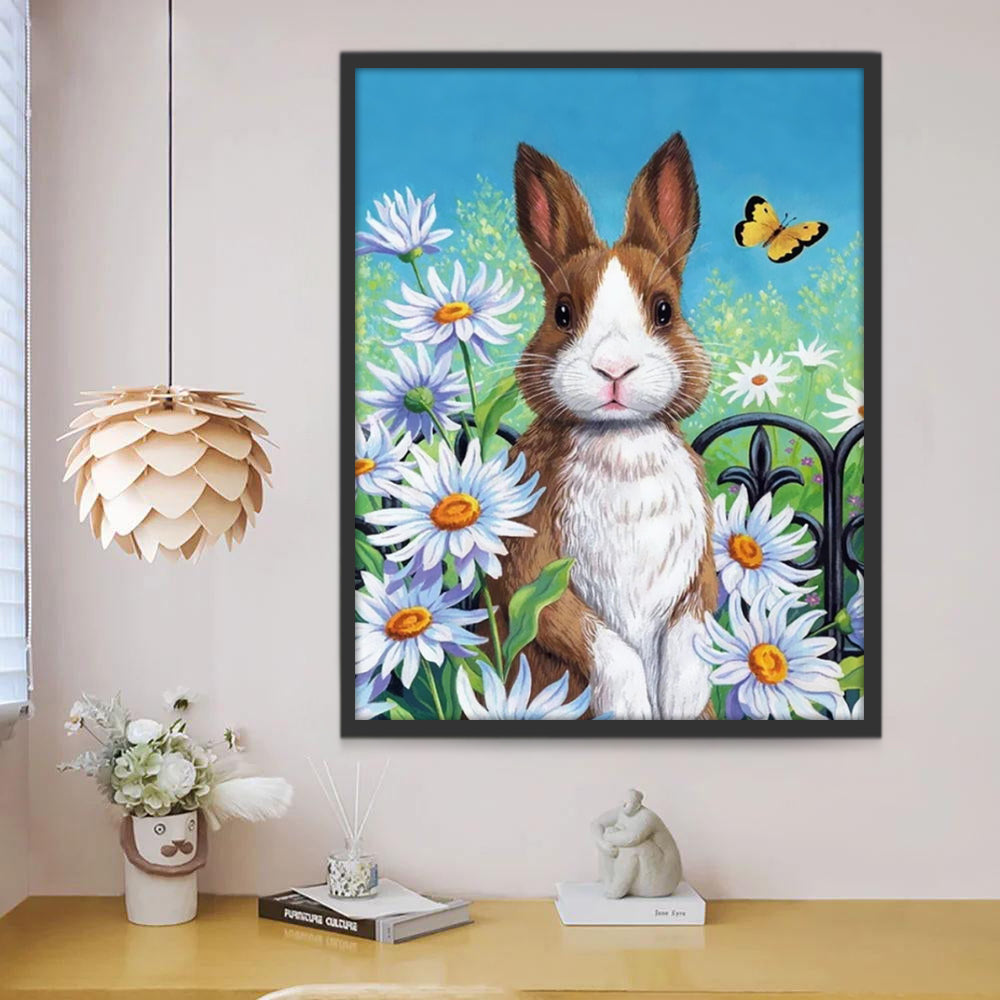 Lapin Brun et Blanc Peinture par Numéros