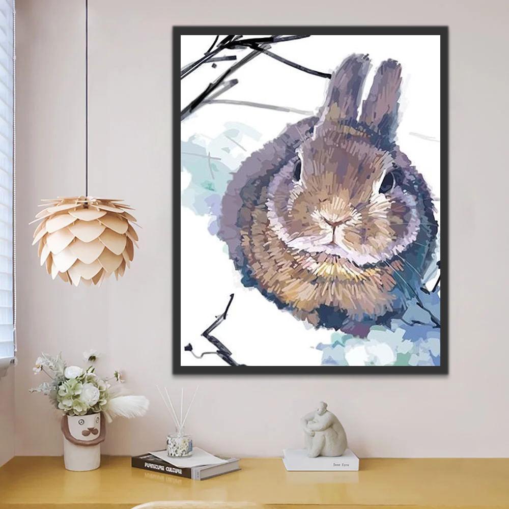 Lapin Enrobé dans la Neige Peinture par Numéros