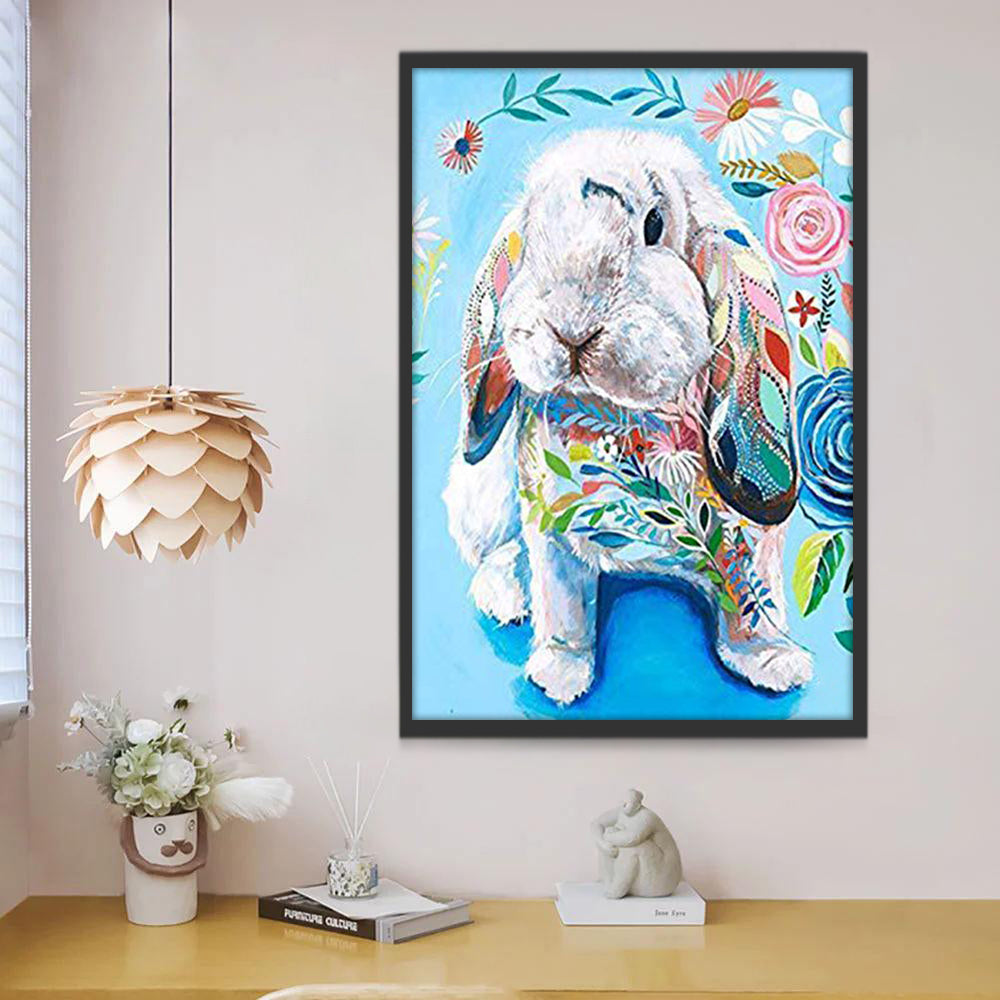 Lapin Fleuri Peinture par Numéros