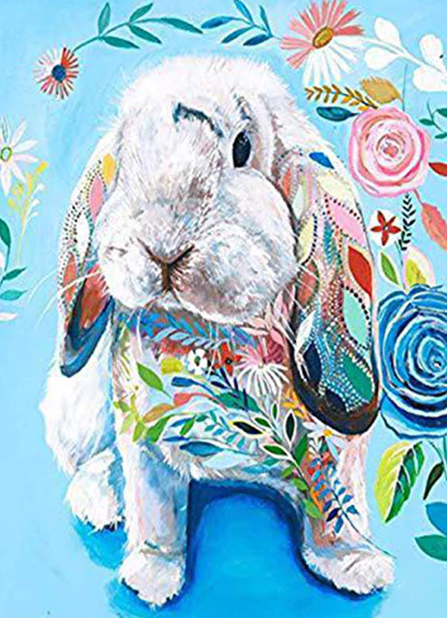 Lapin Fleuri Peinture par Numéros