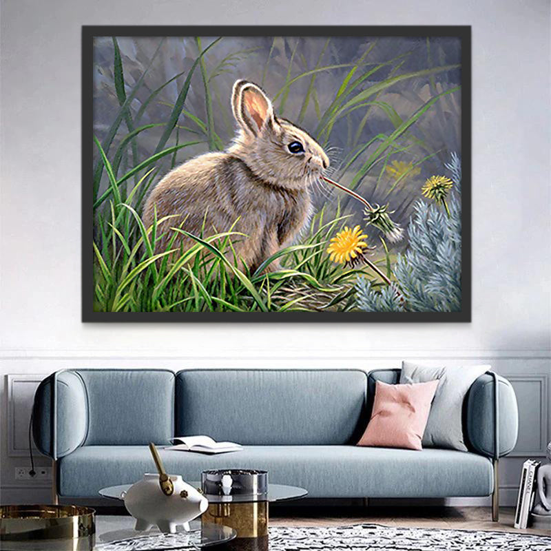 Lapin Mangeant Peinture par Numéros