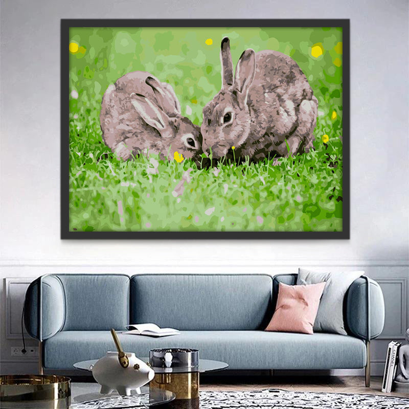 Lapins Mangeant Peinture par Numéros