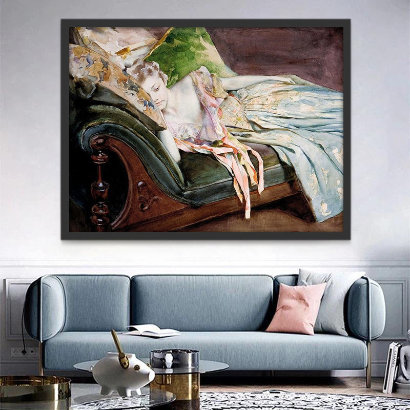 Le Coussin Vert Peinture par Numéros