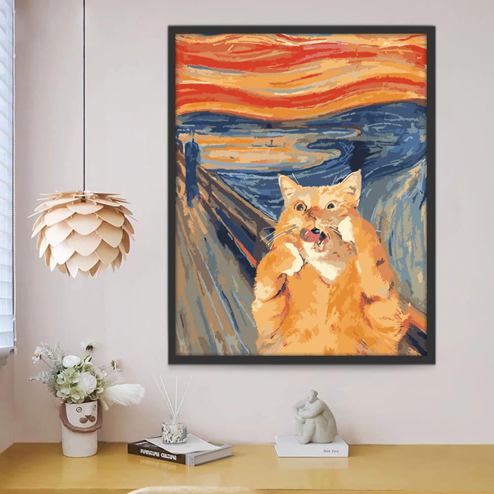 Le Cri de Chat Roux Version Peinture par Numéros
