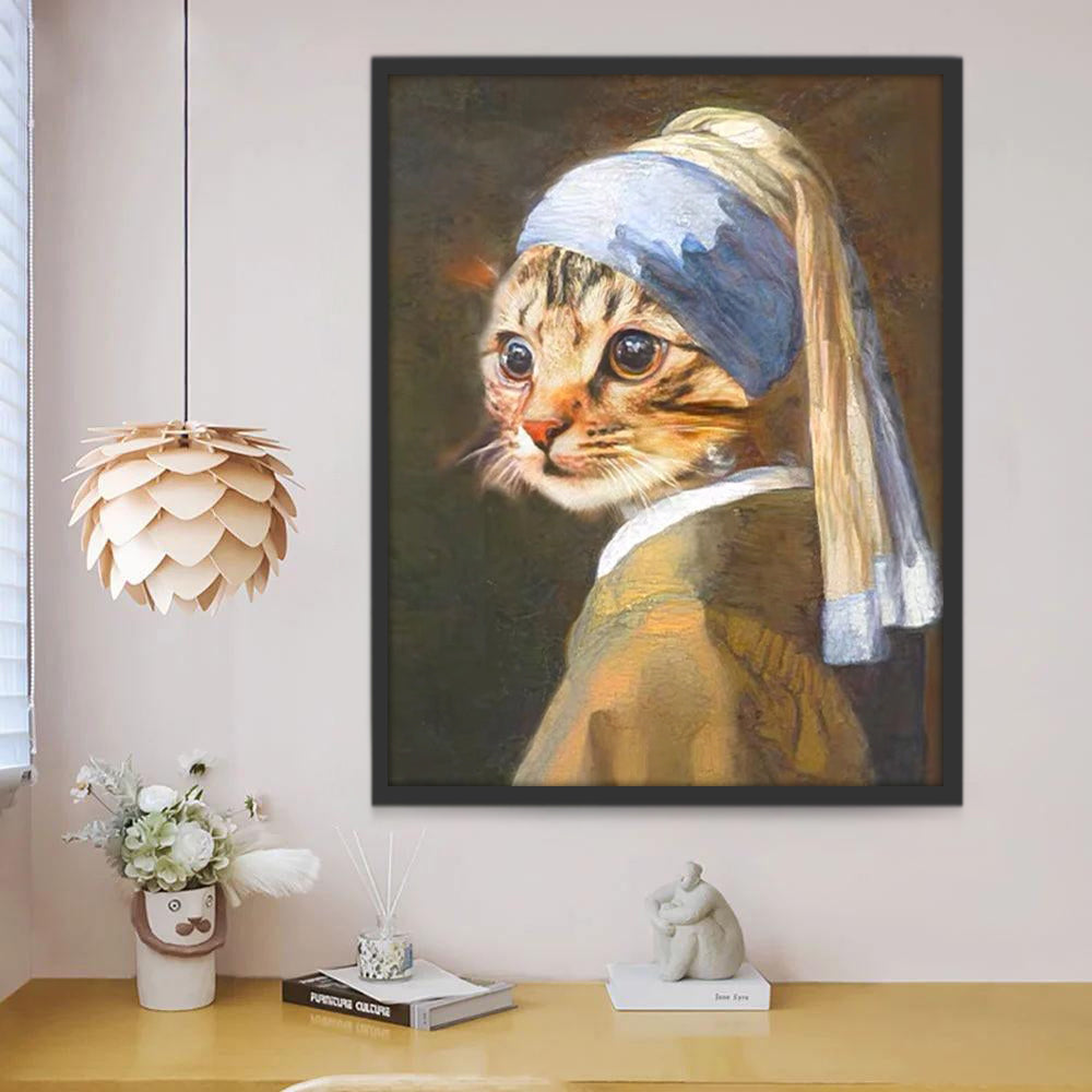 Le Petit Chat à la Perle Peinture par Numéros
