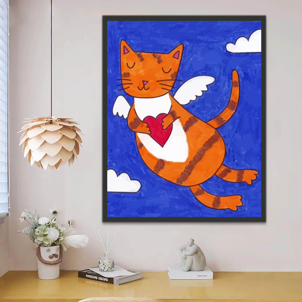 Le Petit Chat Mignon Volant Peinture par Numéros
