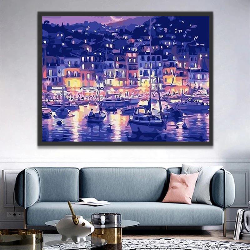 Le Port de Nuit Peinture par Numéros
