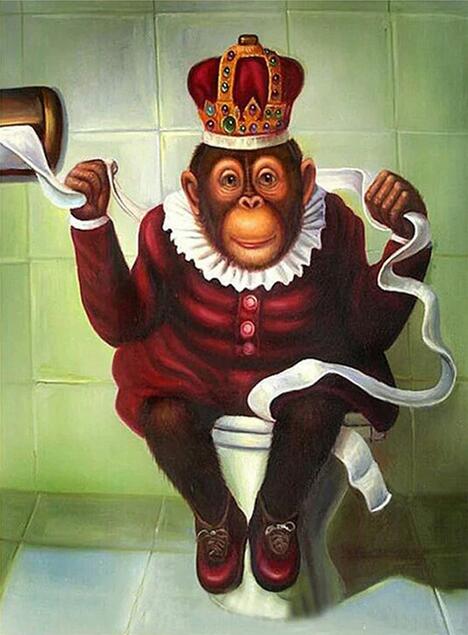 Le Roi Orang-Outan aux Toilettes Peinture par Numéros