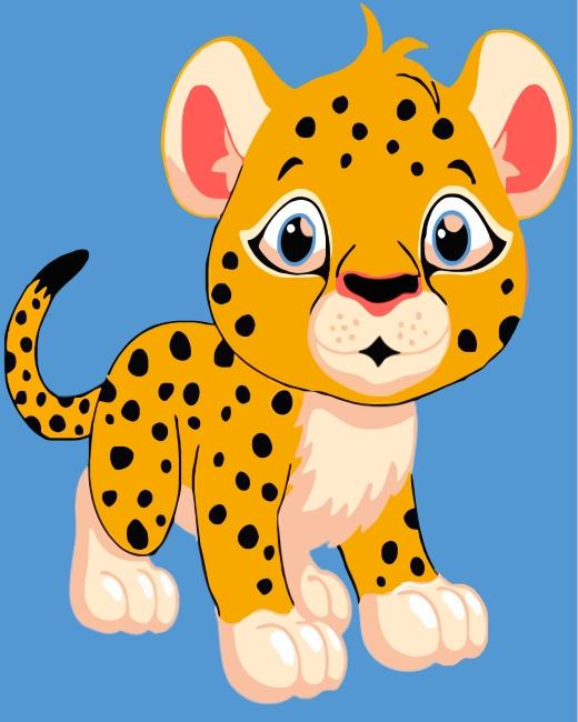 Léopard Cartoon Enfants Peinture par Numéros