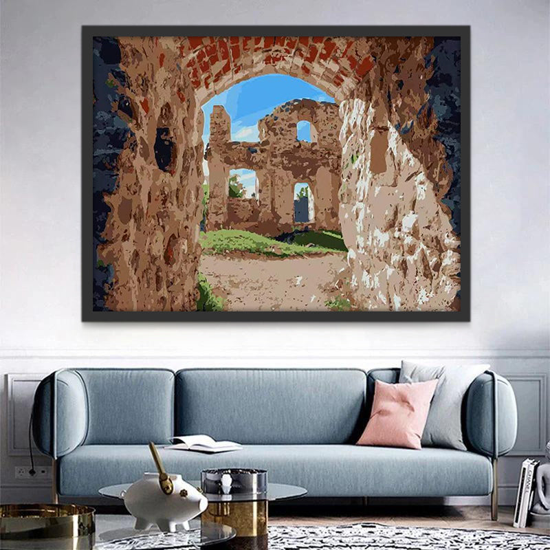 Les décombres d'un château Peinture par Numéros