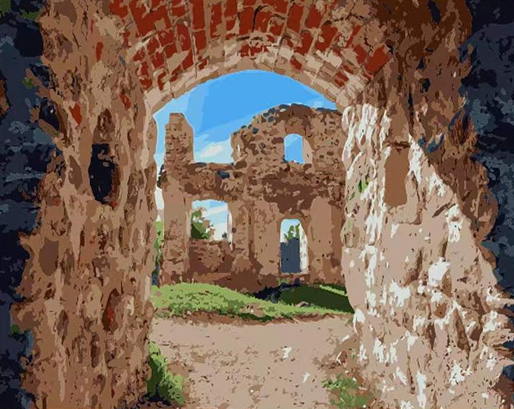 Les décombres d'un château Peinture par Numéros