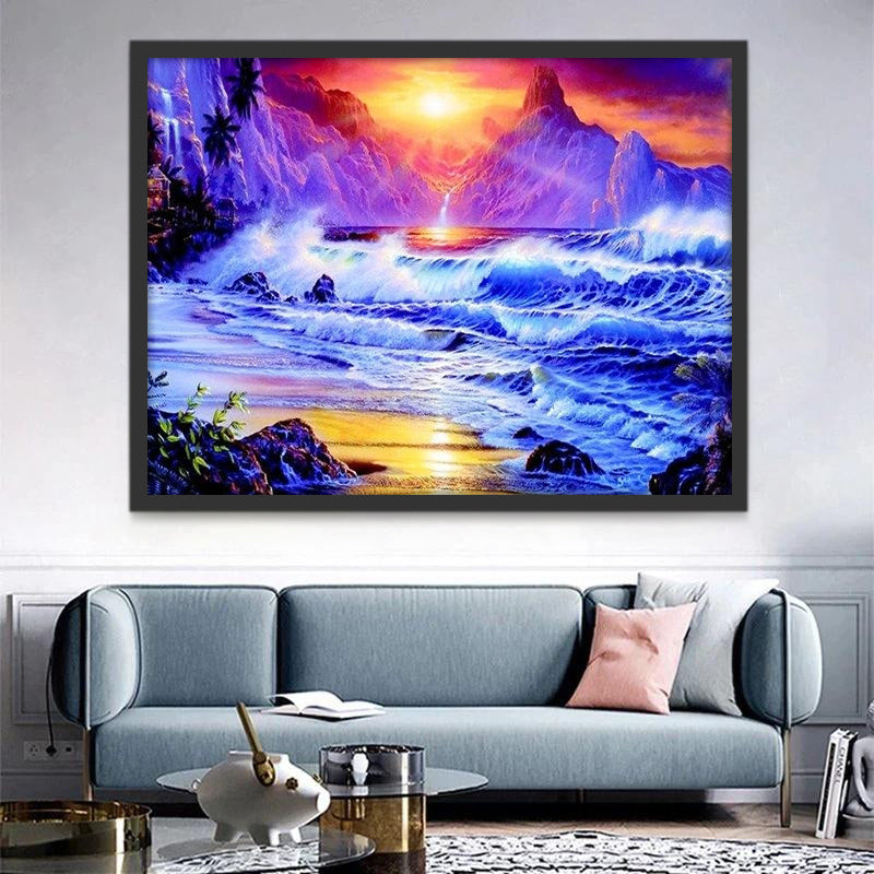 Les grandes vagues Peinture par Numéros