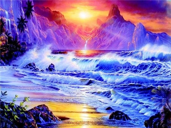 Les grandes vagues Peinture par Numéros