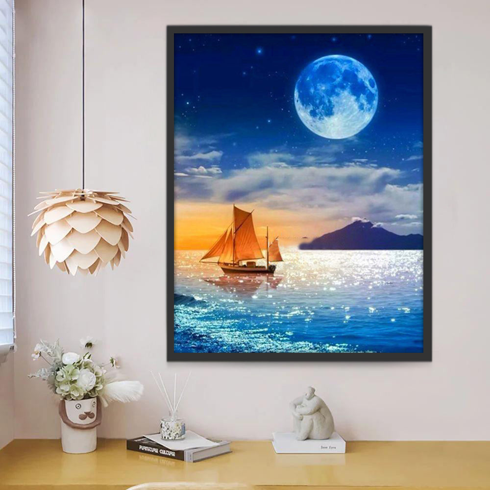 Les Nuages Se Dissipent Lune Peinture par Numéros