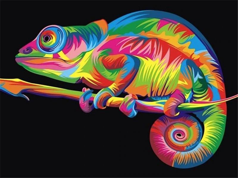 Lézard Coloré Peinture par Numéros
