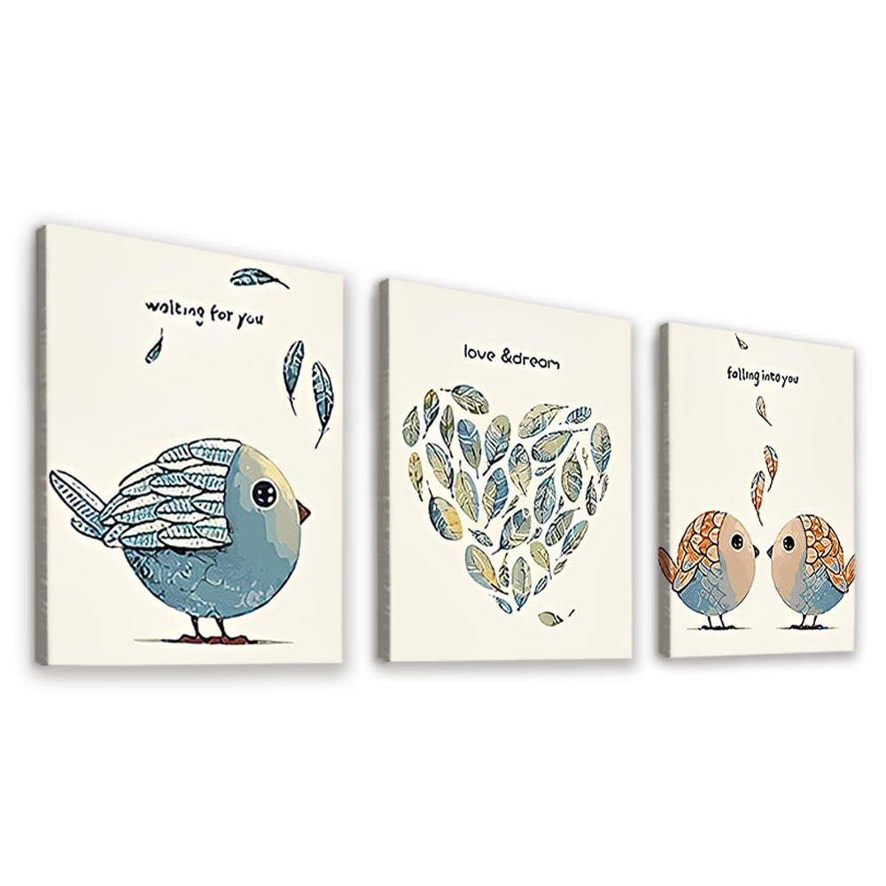 L'histoire d'Amour des Oiseaux 3 Partie Peinture par Numéros
