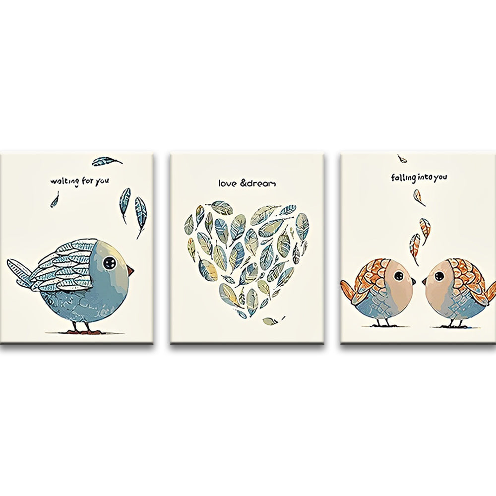 L'histoire d'Amour des Oiseaux 3 Partie Peinture par Numéros