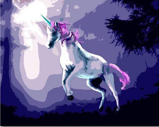 Licorne Abstraite Peinture par Numéros