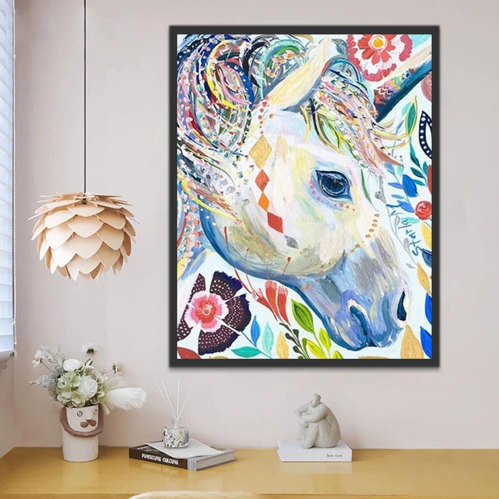 Licorne avec des Totems Peinture par Numéros