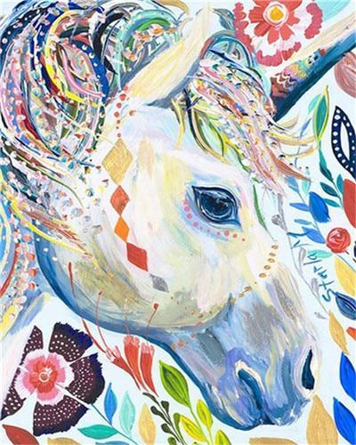 Licorne avec des Totems Peinture par Numéros