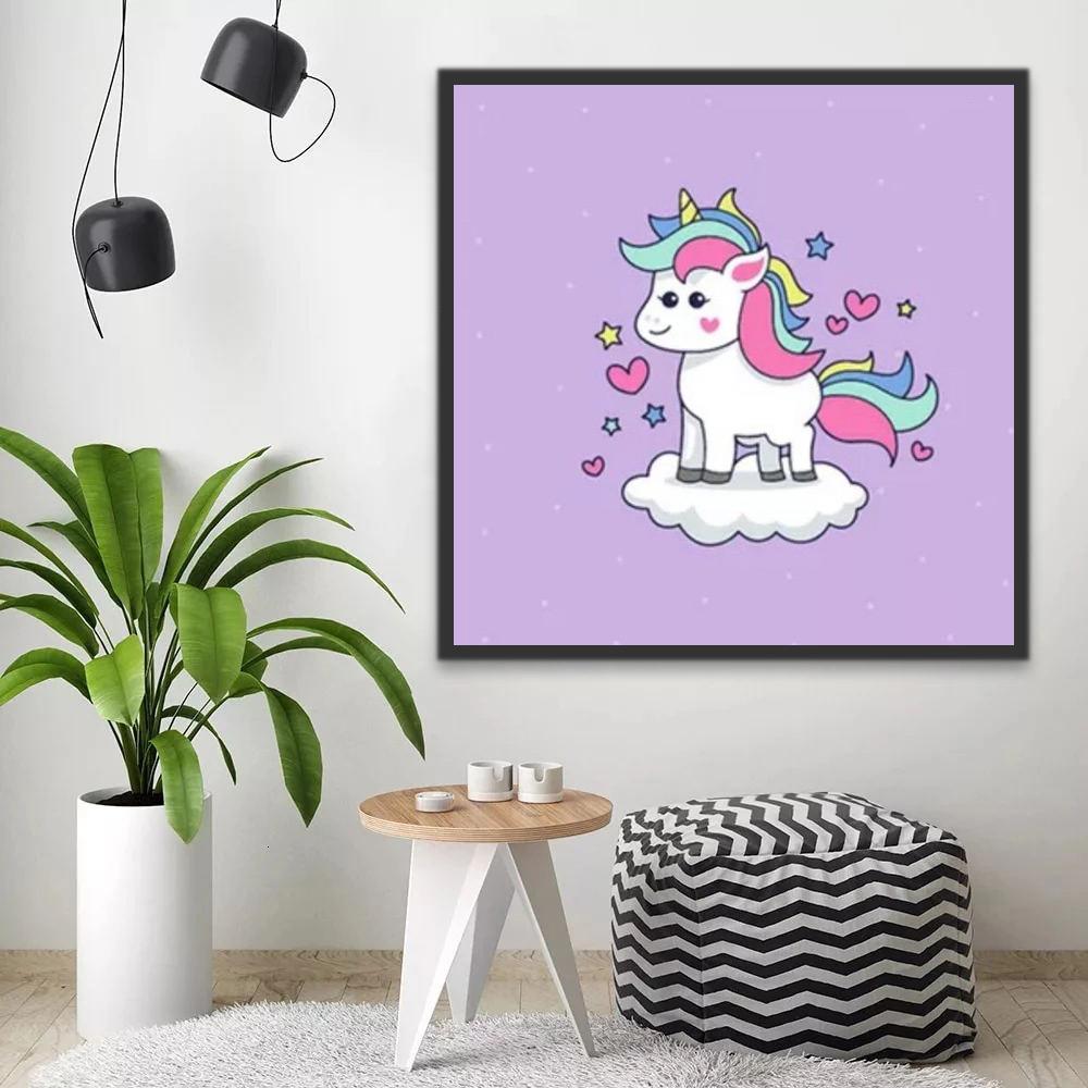 Licorne Cartoon Mignonne Peinture par Numéros