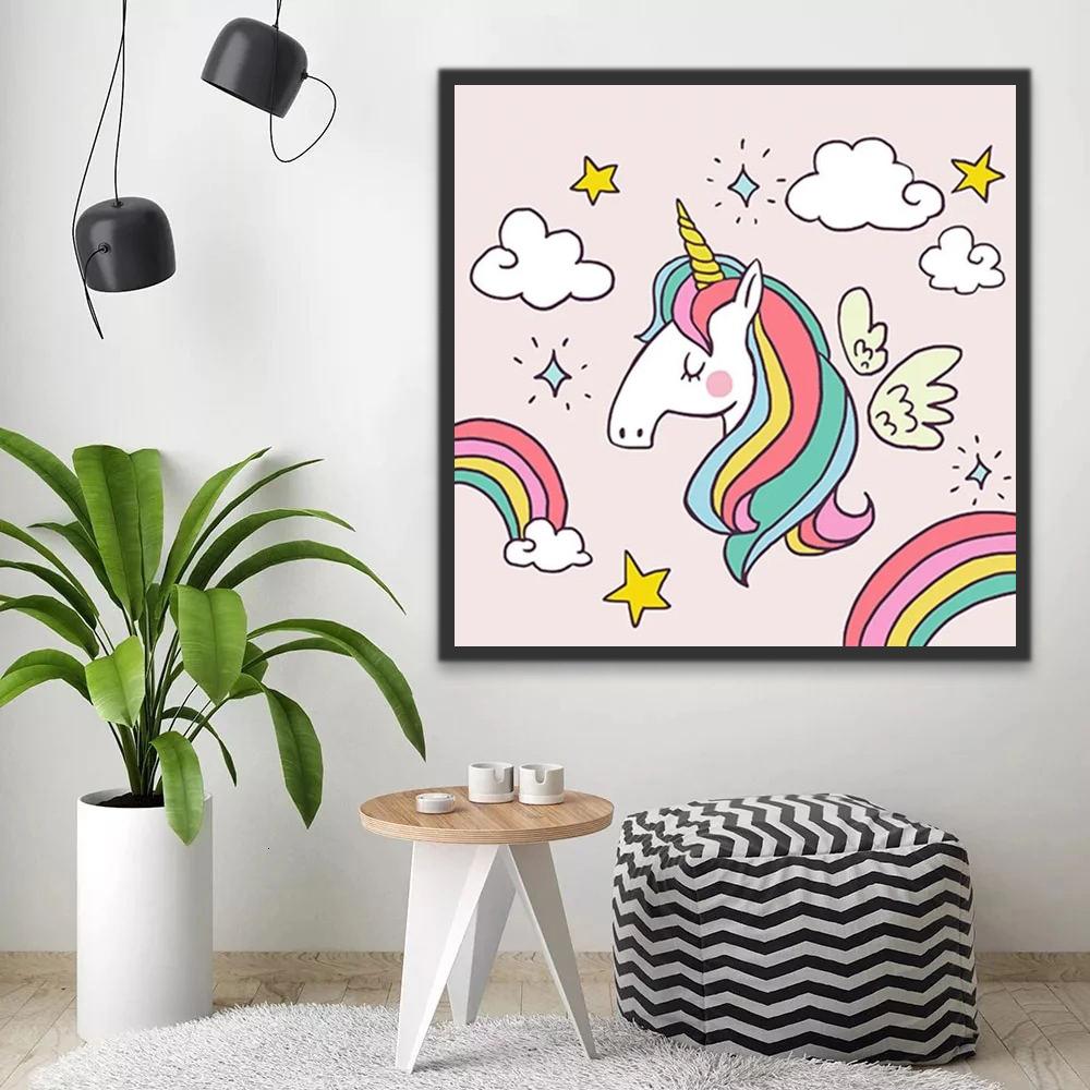 Licorne Colorée Cartoon Peinture par Numéros