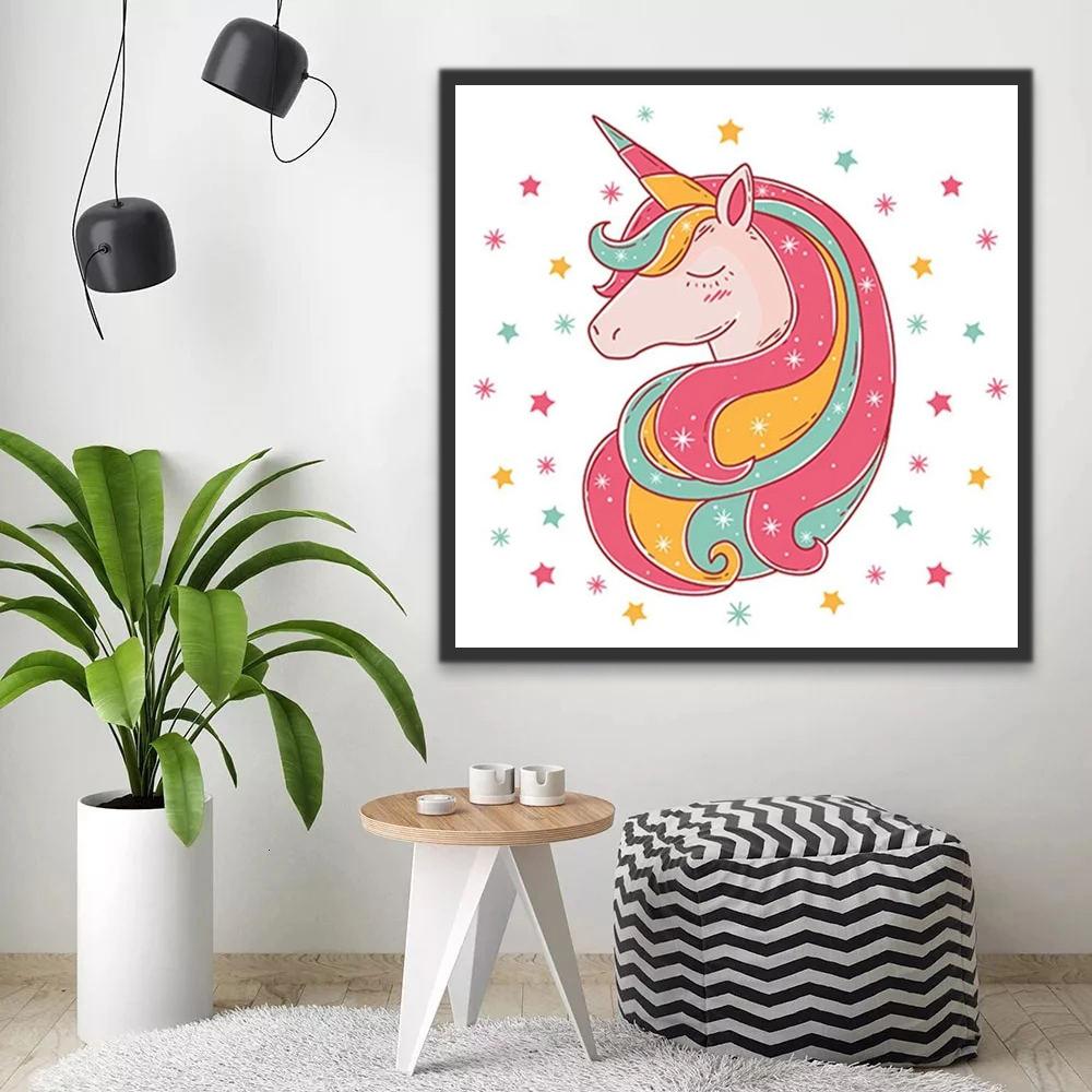 Licorne Colorée Cartoon Peinture par Numéros