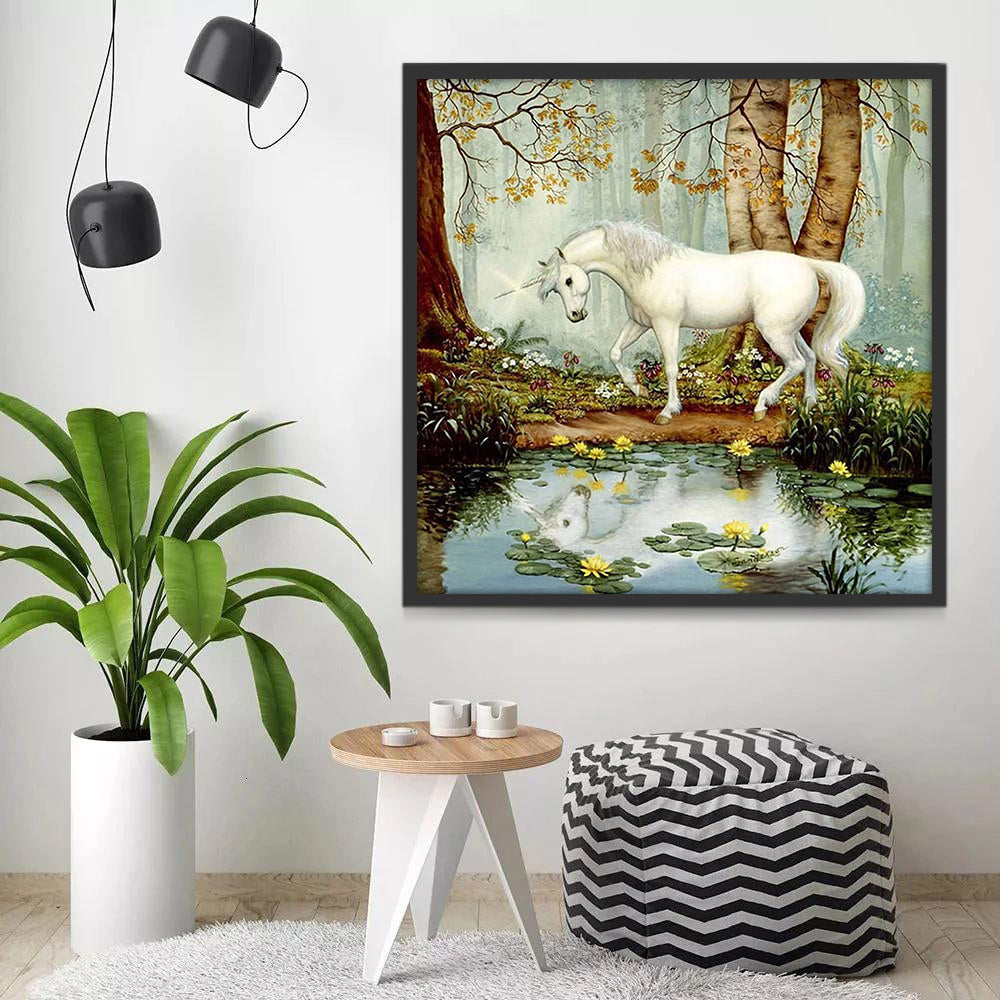 Licorne dans la Forêt Peinture par Numéros