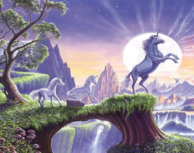 Licorne Divine Peinture par Numéros