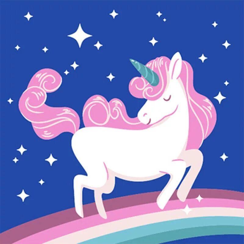 Licorne et Ciel Etoilé Peinture par Numéros