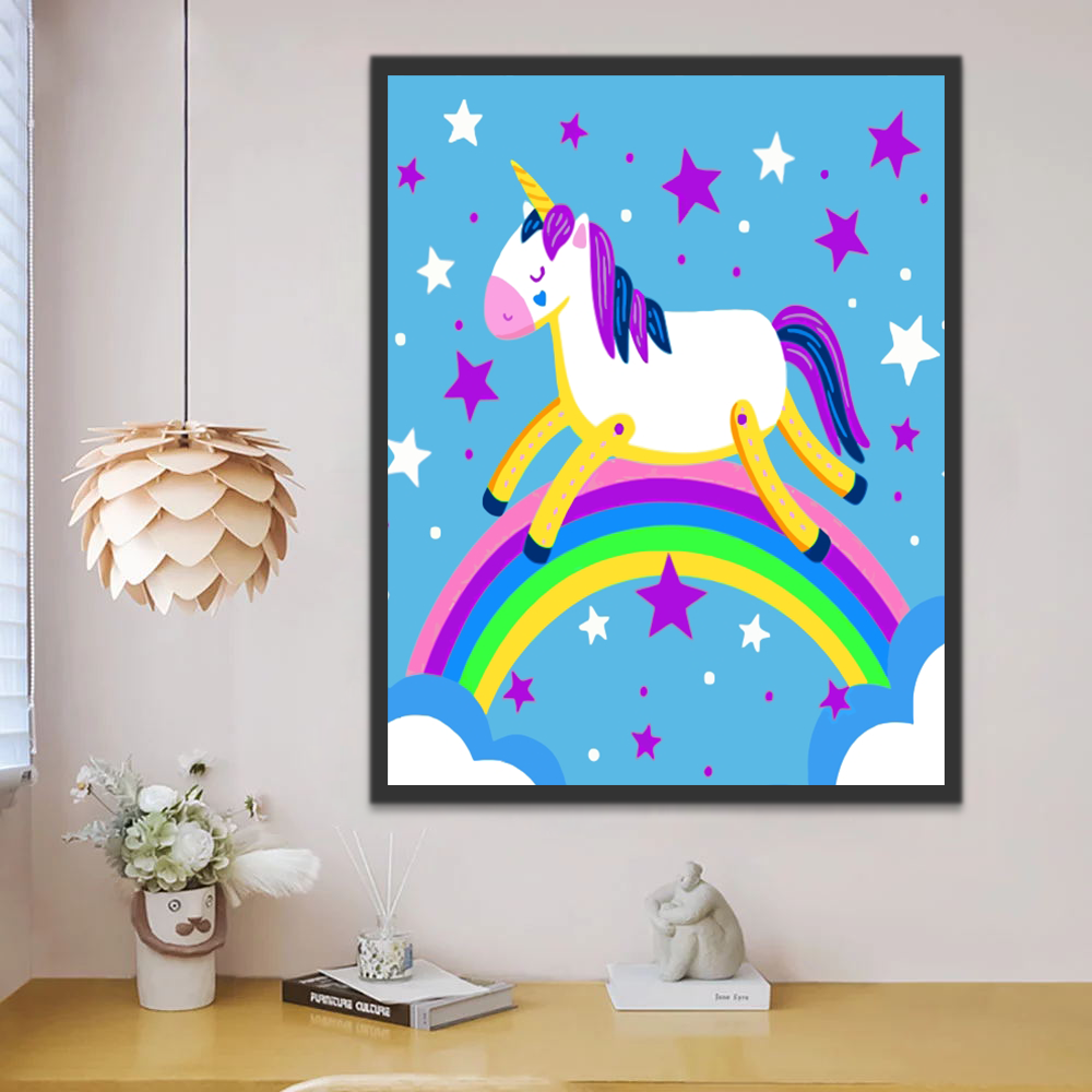 Licorne et Etoiles Peinture par Numéros