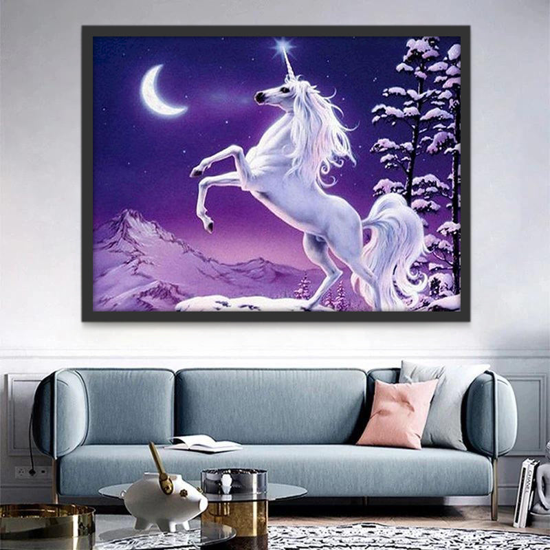 Licorne et la Lune Peinture par Numéros