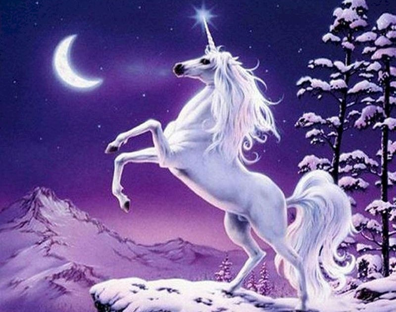 Licorne et la Lune Peinture par Numéros