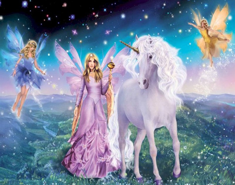 Licorne et Petites Fées Peinture par Numéros