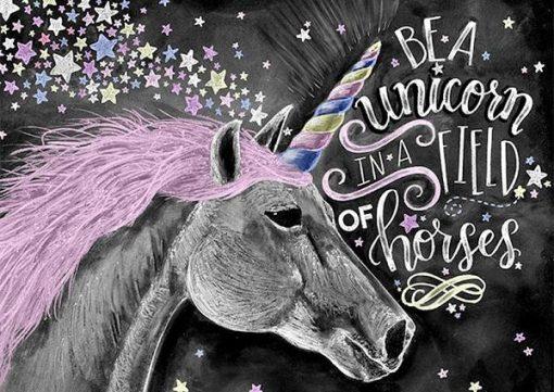 Licorne et Texte Populaire Peinture par Numéros