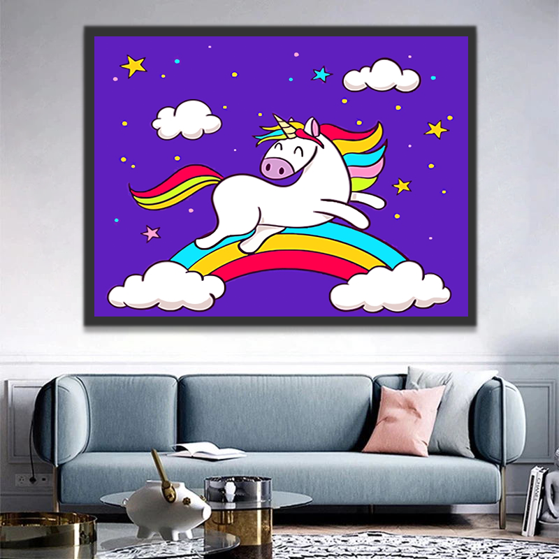Licorne Souriant Peinture par Numéros