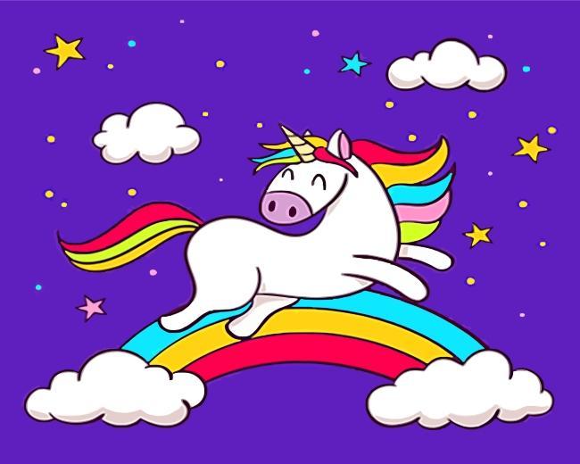 Licorne Souriant Peinture par Numéros