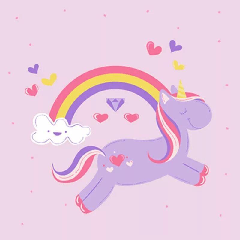 Licorne Violette Cartoon Peinture par Numéros