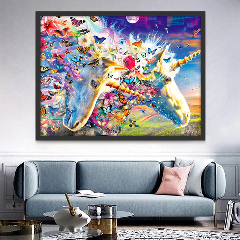 Licornes de Papillons Peinture par Numéros