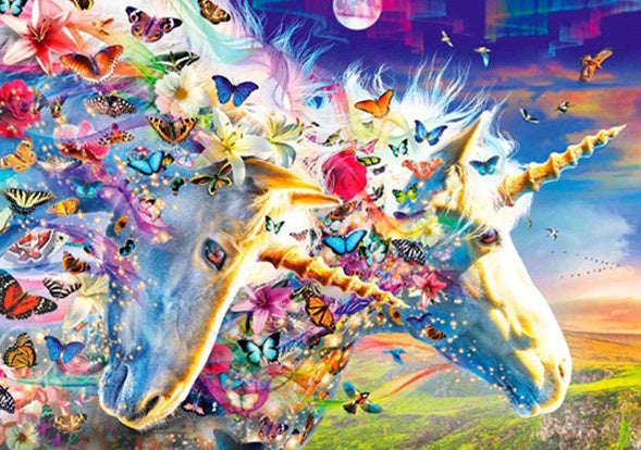 Licornes de Papillons Peinture par Numéros