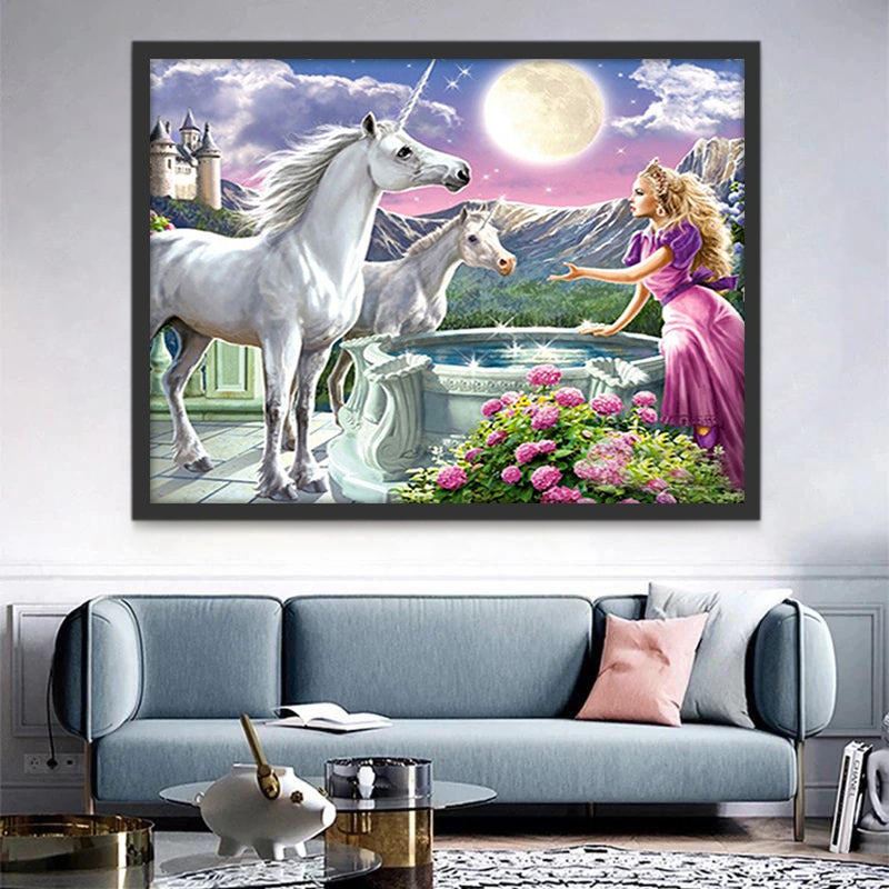 Licornes et Princesse Peinture par Numéros