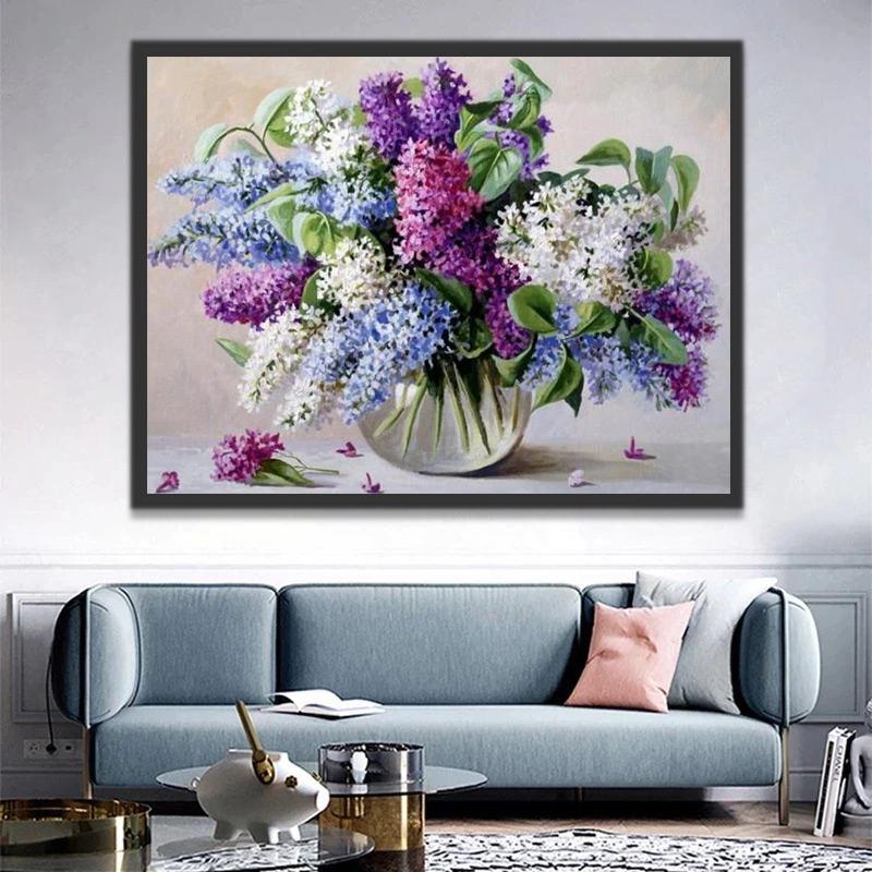 Lilas Avec le Vase Peinture par Numéros