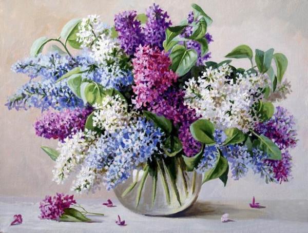 Lilas Avec le Vase Peinture par Numéros