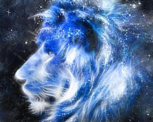 Lion Bleu Fantastique Peinture par Numéros