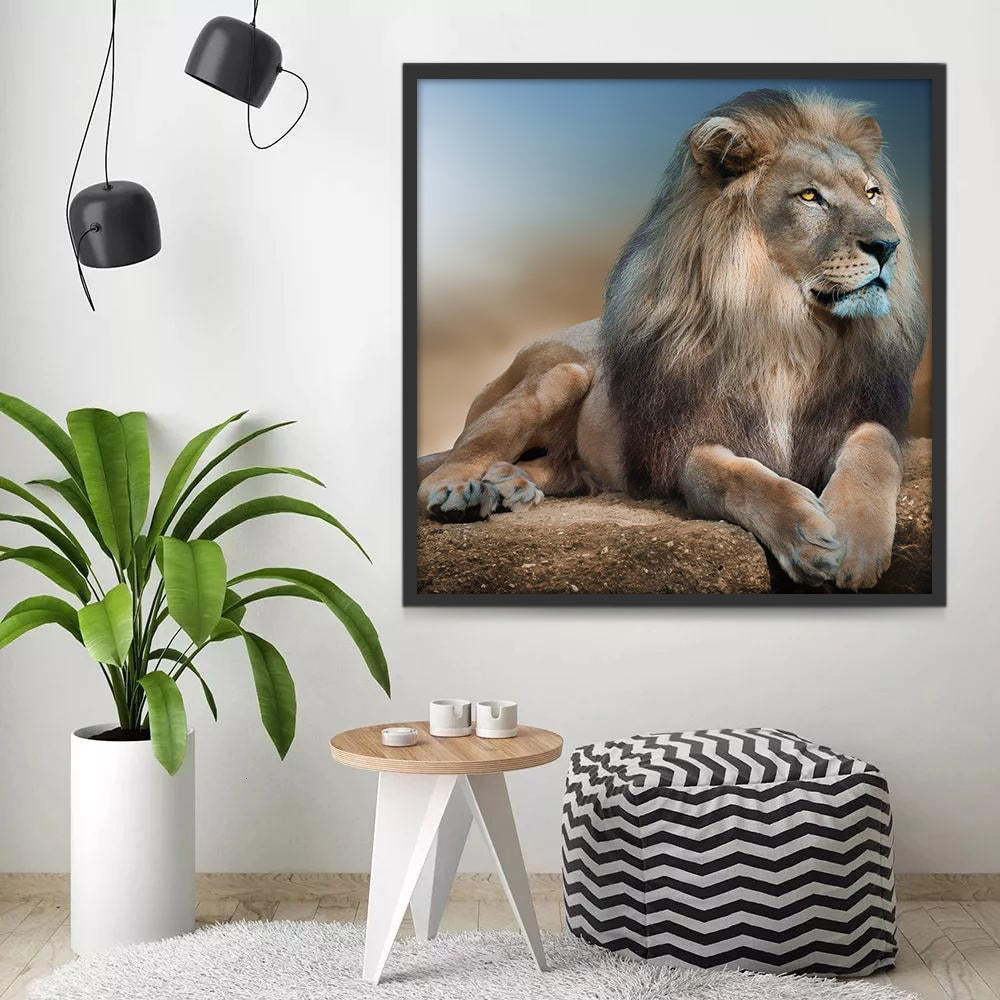 Lion Couché sur le Ventre Peinture par Numéros