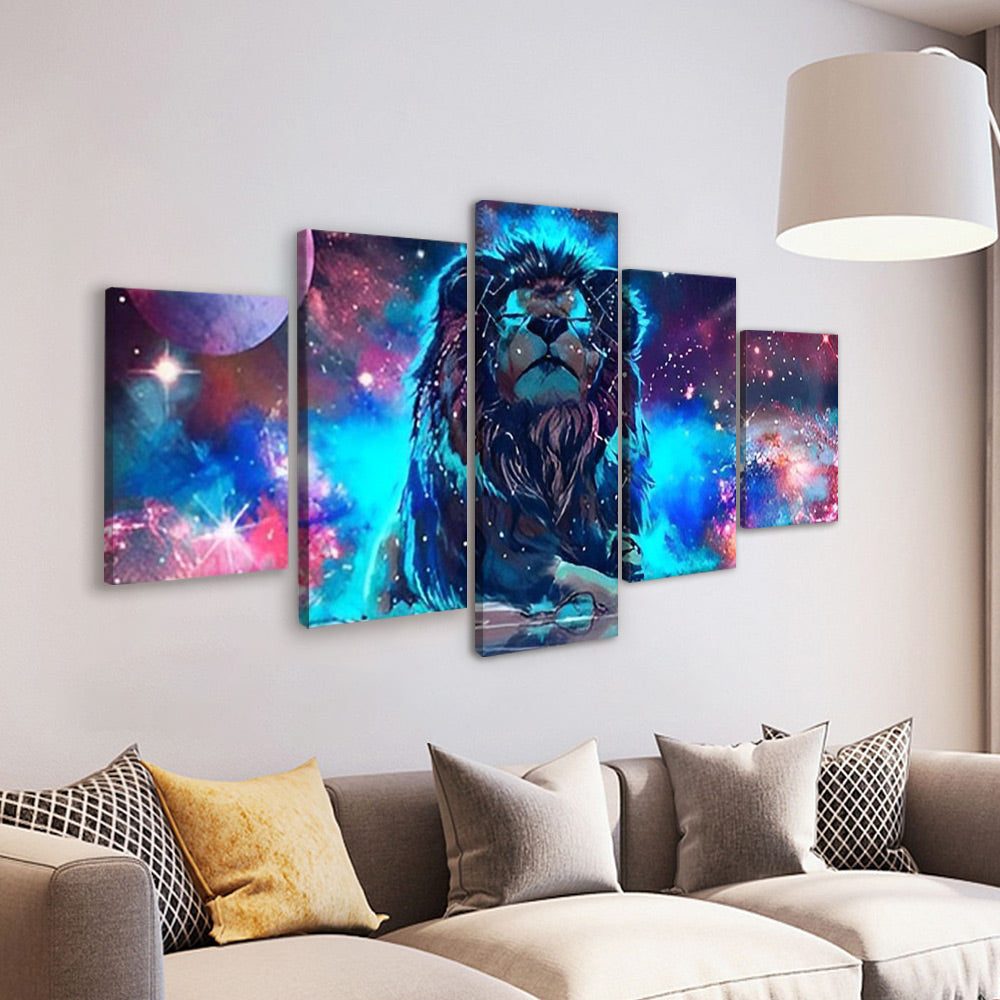 Lion Cyberpunk 5 Partie Peinture par Numéros