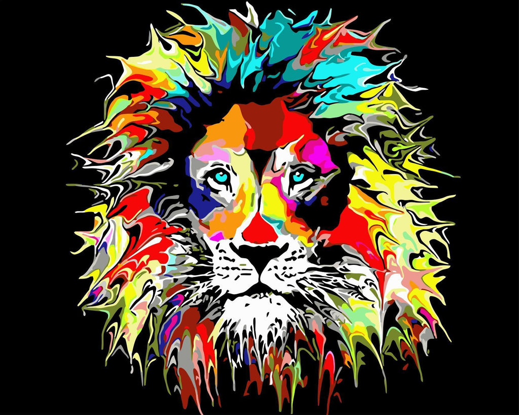 Lion d'Arc-en-ciel Peinture par Numéros